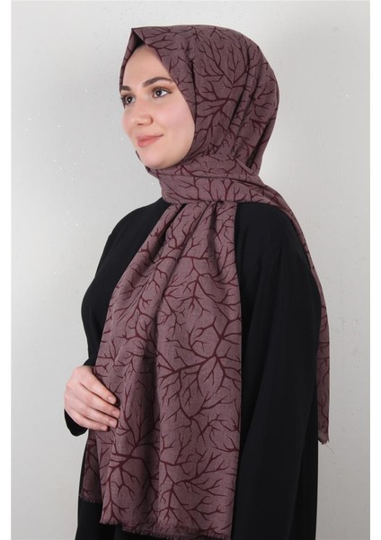 Pamuklu Twist Şal 1264-2 Bordo