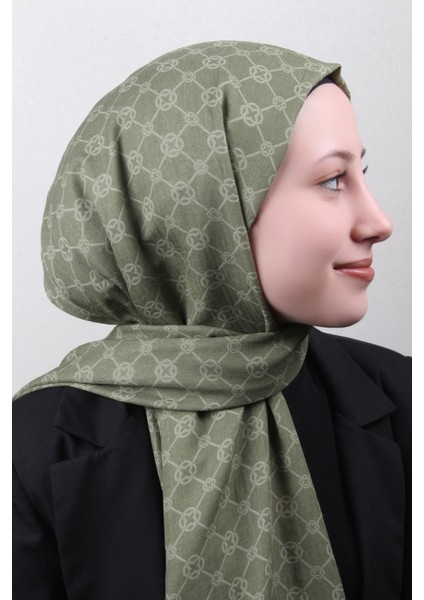 Elegance Monogram Şal 4108-2 Haki