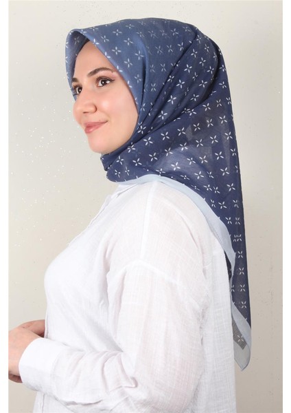 Coton & Silk Eşarp 3645-14 Mavi