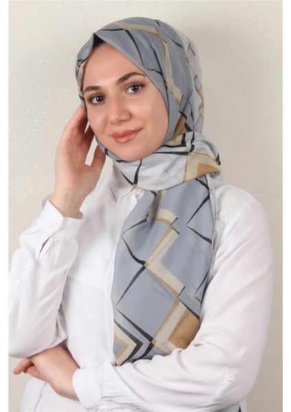 Cotton & Silk Şal 3640-8 Gri