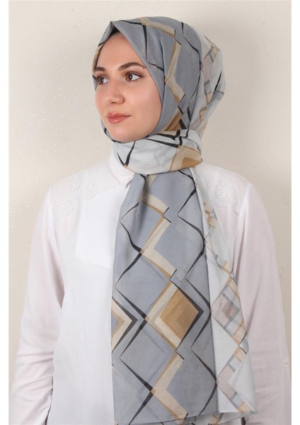 Cotton & Silk Şal 3640-8 Gri