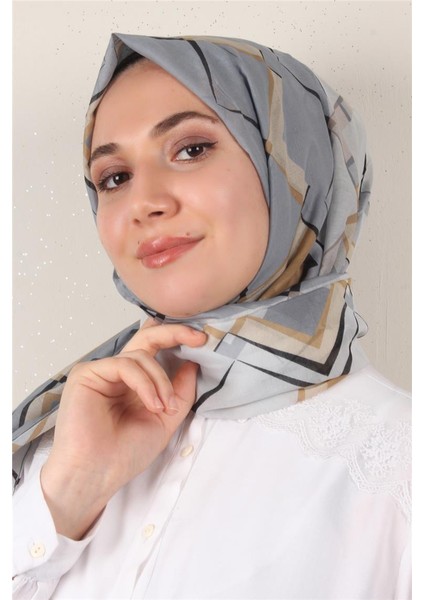 Cotton & Silk Şal 3640-8 Gri