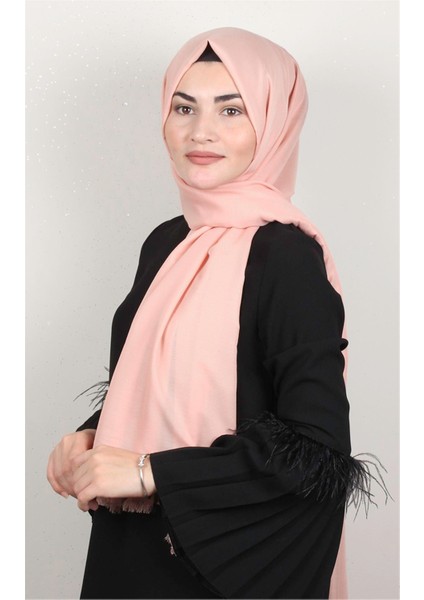 Pamuklu Düz Şal 2803-25 Somon