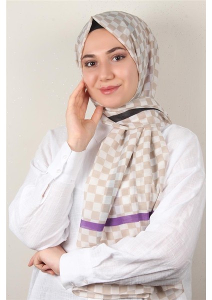 Cotton & Silk Şal 3641-7 Bej