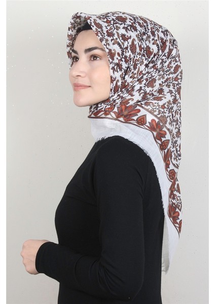 Pamuklu Trend Eşarp 9910-12 Ekru