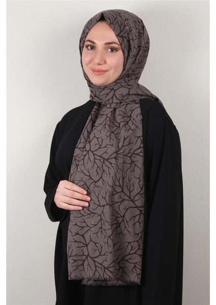 Pamuklu Twist Şal 1264-8 Kahverengi