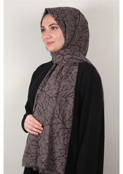 Pamuklu Twist Şal 1264-8 Kahverengi
