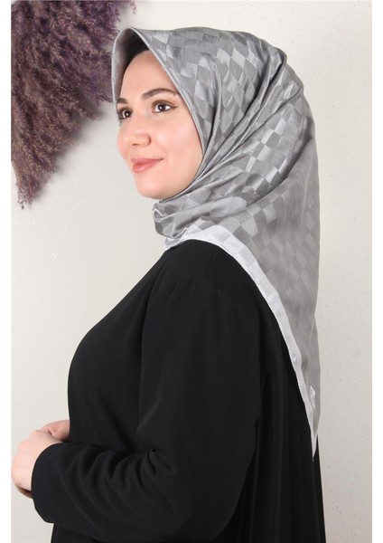 Fashion Monogram Eşarp 8090-17 Gri