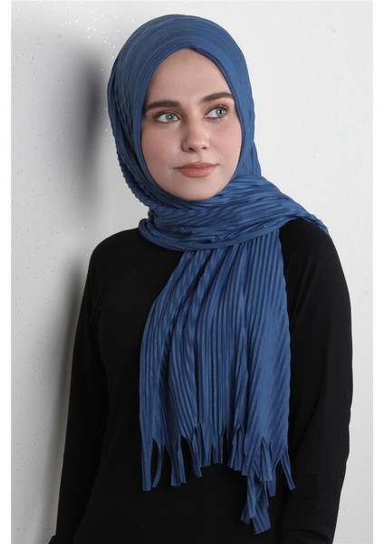 Pamuklu Hazır Şal 1589-4 Indigo