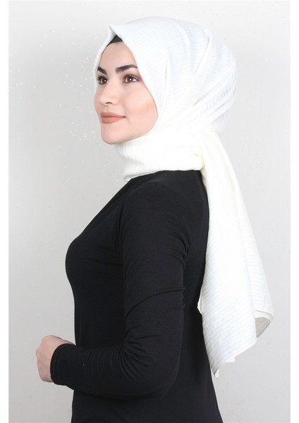 Çizgili Royal Şal 1497-5 Ekru