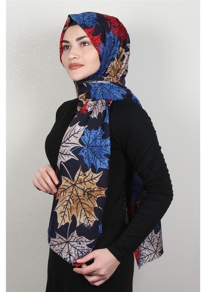 Pamuklu Twist Şal 1265-18 Lacivert