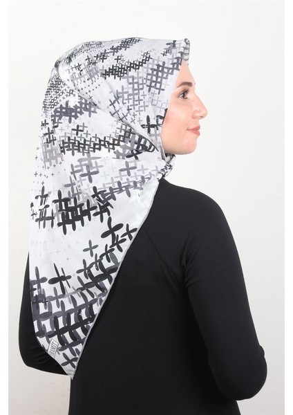 Piramit Krep Eşarp 116-0007-06 Gri fiyatları