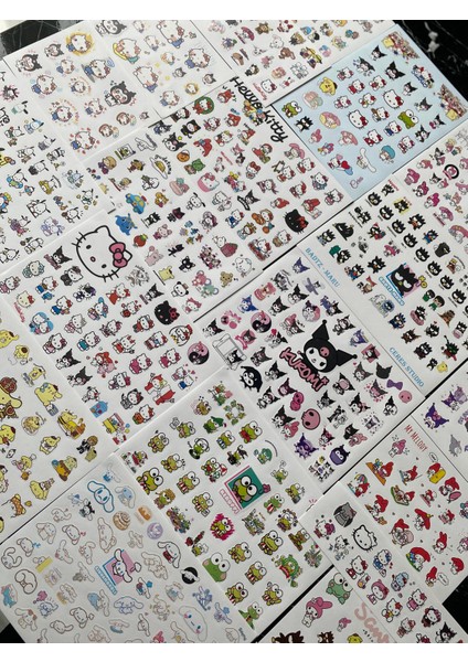 Dev Sanrio Sticker Set Hello Kitty Kuromi 34 Syf 1000+ Planlayıcı Bullet Journal Telefon Etiket