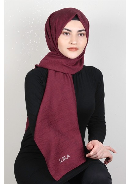 Ipekli Lilyum Şal 2559-8 Bordo