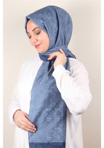 Ipeksi Monogram Şal 2753-12 Indigo