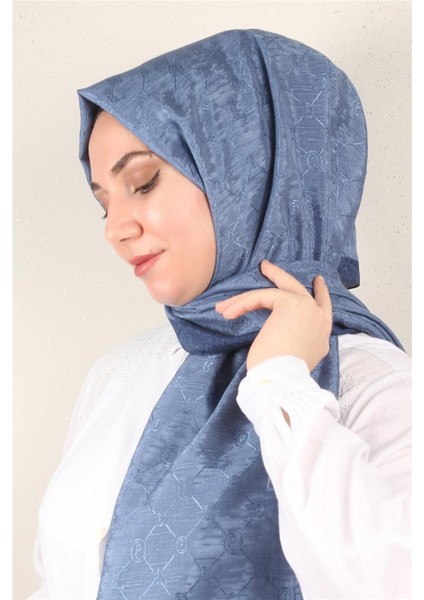 Ipeksi Monogram Şal 2753-12 Indigo