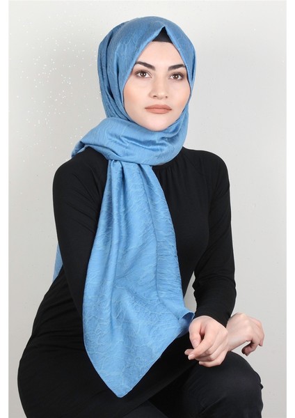 Ipekli Lilyum Şal 2560-11 Açık Mavi