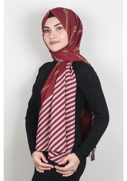 Medine Desenli Şal 1897-6 Bordo
