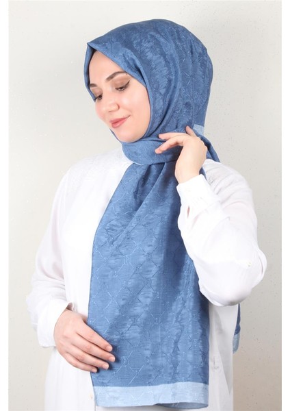 Ipeksi Monogram Şal 2753-3 Indigo