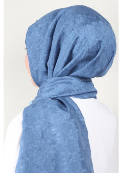 Ipeksi Monogram Şal 2753-3 Indigo