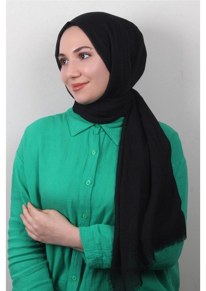 Bürümcük Ince Şal 3093-27 Siyah