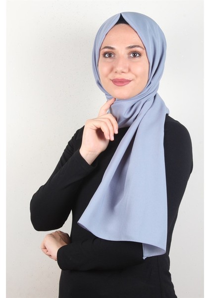 Şifon Şal Düz Renk 1293-109 Buz Mavisi