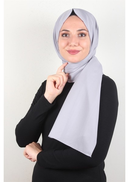 Şifon Şal Düz Renk 1293-111 Gri