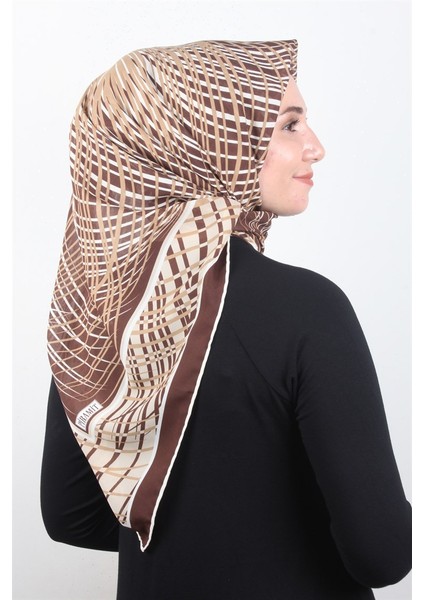 Piramit Krep Eşarp 116-0004-03 Kahve