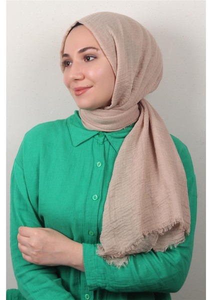 Bürümcük Ince Şal 3093-6 Açık Bej