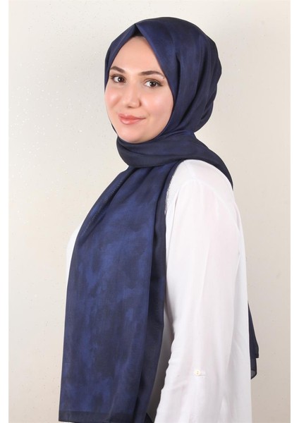 Soft Touch Şal Bulut Desen 2754-9 Gece Mavisi