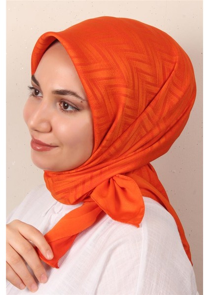 Modakaşmir Ipeksi Jakar Eşarp 5355-3 Orange
