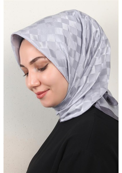 Fashion Monogram Eşarp 8090-15 Gümüş modelleri