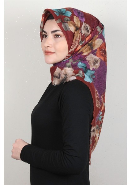 Pamuklu Trend Eşarp 9926-8 Kiremit