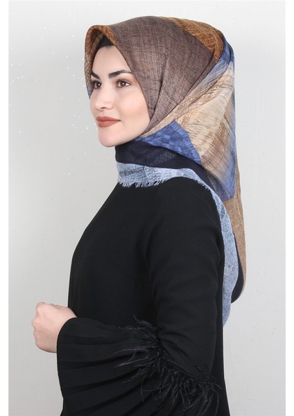 Pamuklu Trend Eşarp 9941-8 Mavi