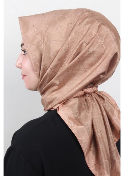 Fashion Monogram Eşarp 8089-6 Fondöten modelleri