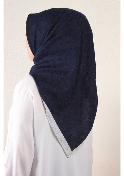 Ipeksi Monogram Eşarp 8086-3 Lacivert