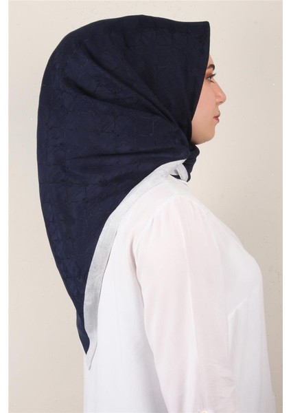 Ipeksi Monogram Eşarp 8086-3 Lacivert
