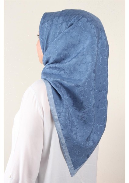 Ipeksi Monogram Eşarp 8086-12 Açık Mavi