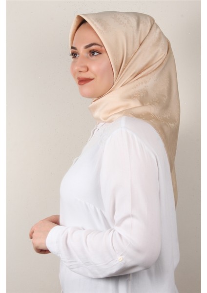 Jakarlı Ipeksi Eşarp 3089-2 Bej