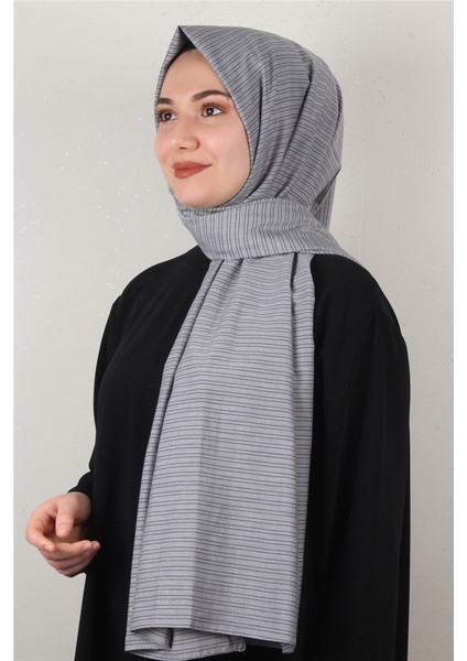 % 100 Coton Şal 8083-9 Gri