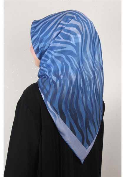 Pamuklu Soft Eşarp 3338-9 Mavi
