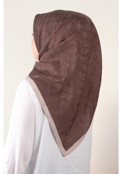 Ipeksi Monogram Eşarp 8086-21 Kahverengi