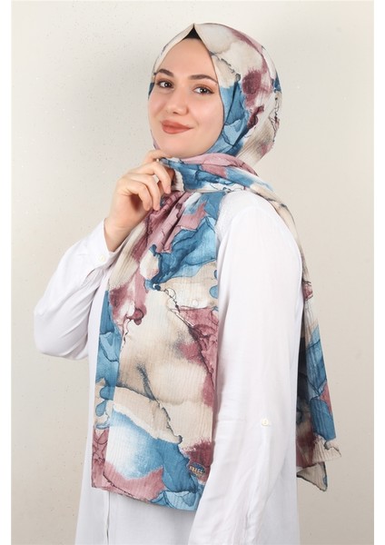 Soft Touch Şal 2744-2 Mavi-Pudra