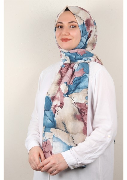 Soft Touch Şal 2744-2 Mavi-Pudra fırsatları