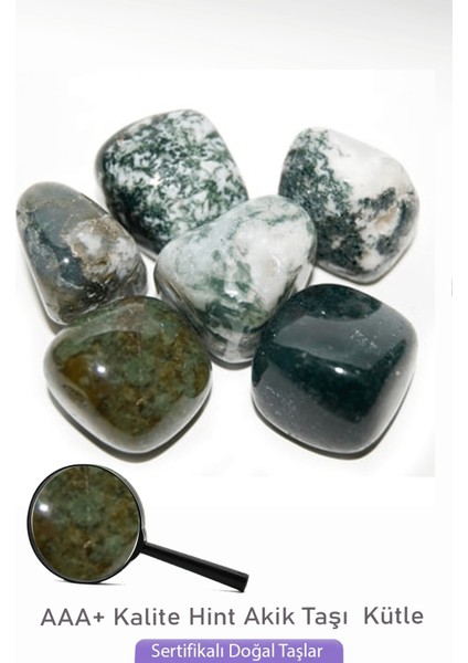 Sertifikalı Tamburlanmış Hint Akiği Taşı Kütle Parça