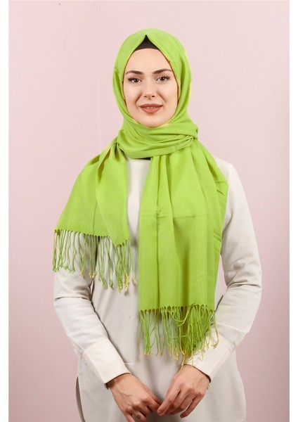 Kalın Paşmina Şal 520-0001-46 Fıstık Yeşili