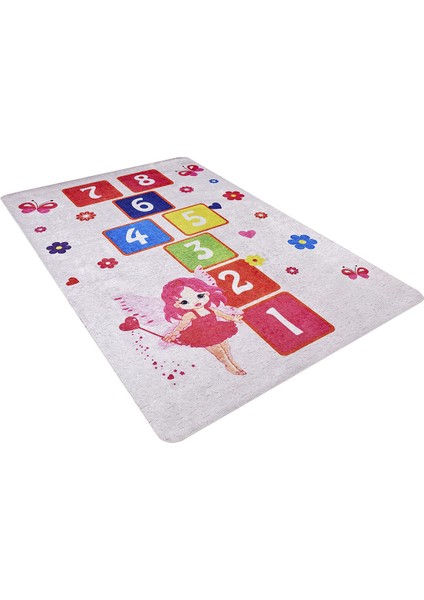 Çocuk Halısı Ve Bebek Halısı Yıkanabilir Kaymaz Taban Sayılar Pembe Dijital Baskı Halı Hc014 indirimleri