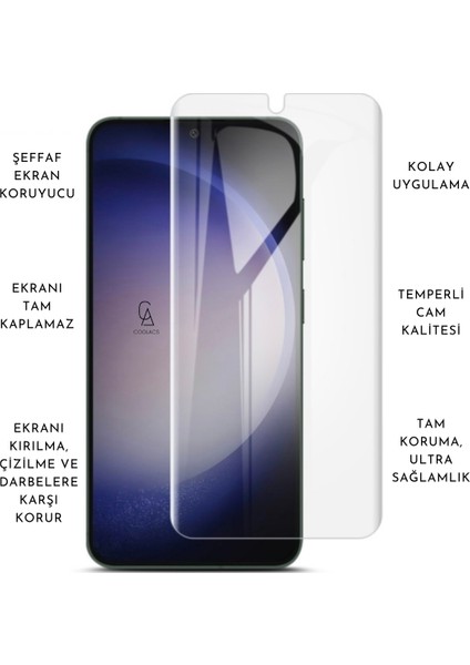 Samsung Galaxy S24 Plus ile Uyumlu Kılıf Soft Yumuşak Telefon Kılıfı ve Temperli Cam Ekran Koruyucu