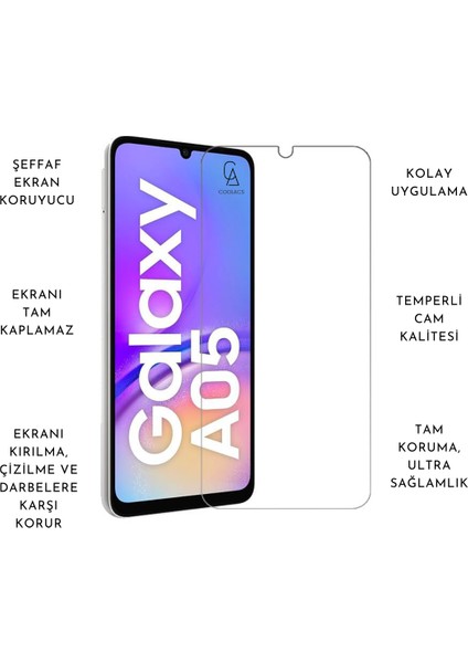 Samsung Galaxy A05 ile Uyumlu Kılıf Soft Yumuşak Telefon Kılıfı ve Temperli Cam Ekran Koruyucu fiyatları