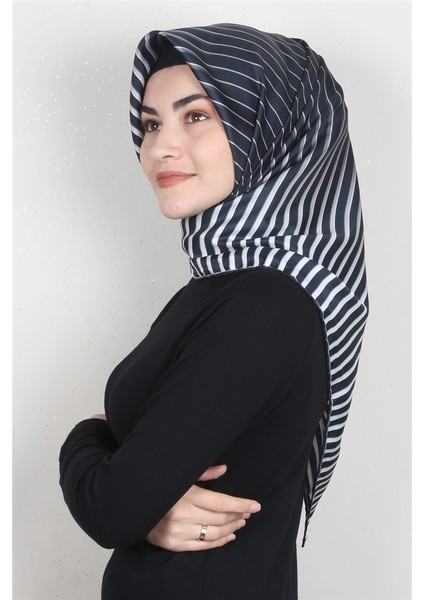 Dijital Eşarp 1357-4 Lacivert